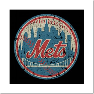 VINTAGE RETRO STYLE - NY METS BASEBALL 70S Posters and Art